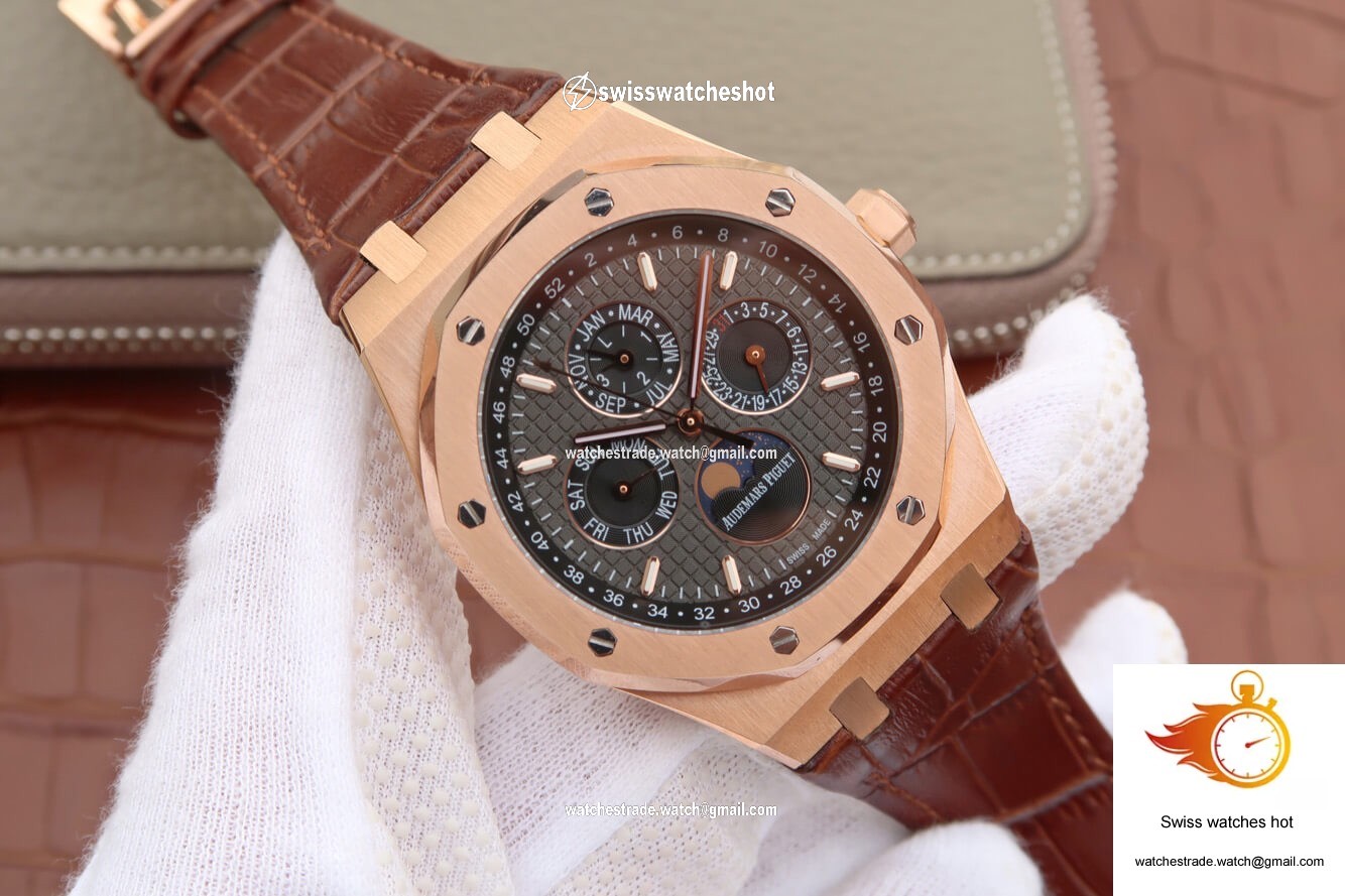 Audemars Piguet Royal Oak Perpetual Calendar 26574 JF Factory Rose Gold Grey Dial 2