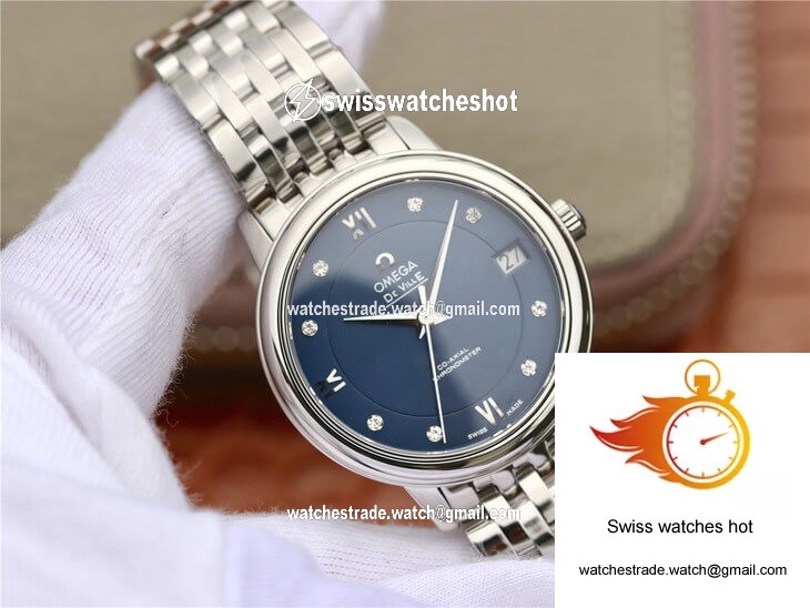 Omega De Ville 424.10.33.20.53.001 MKS Factory Diamond Blue Dial 2