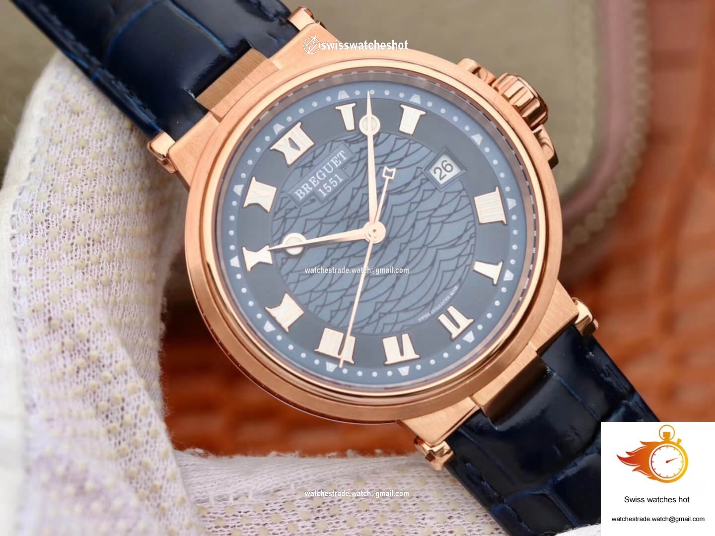 Breguet Marine 5517 V9 Factory Rose Gold Blue Dial 2
