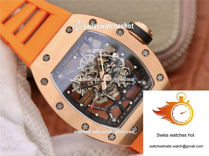 Richard Mille RM035 Americas KV Factory Rose Gold Orange Strap 2