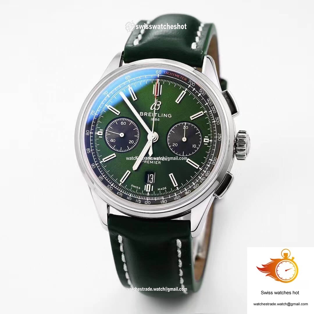 Breitling Premier B01 Chronograph AB0118A11L1X1 GF Factory V2 Green Dial 2