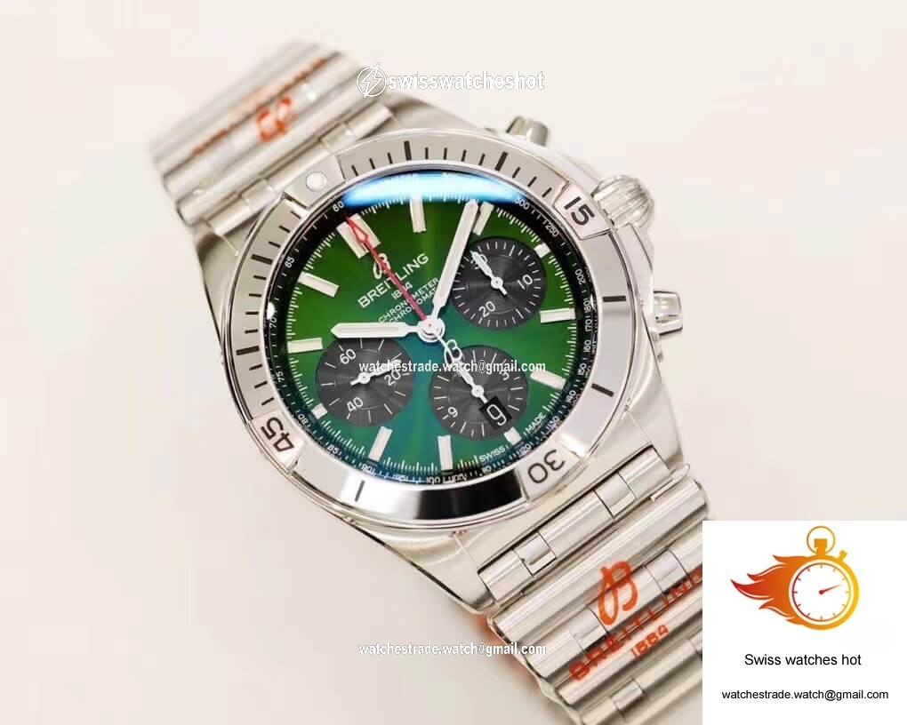 Breitling Chronomat AB01343A1L1A1 GF Factory Green Dial 2