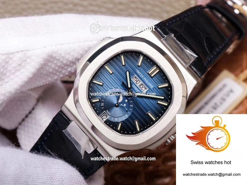 PF Factory Patek Philippe Nautilus 5726/1A-014 Moonphase Black Leather Strap 2