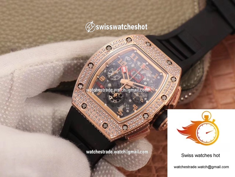 Richard Mille RM011 RG/5423 Felipe Massa KV Factory Rose Gold Diamond Bezel 2