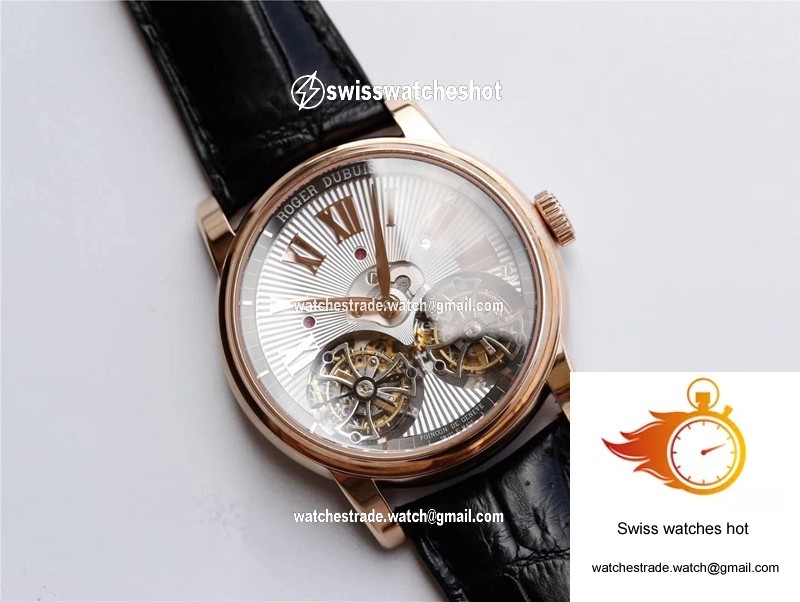 Roger Dubuis Hommage RDDBHO0562 Double Flying tourbillon JB Factory Silver Dial 2