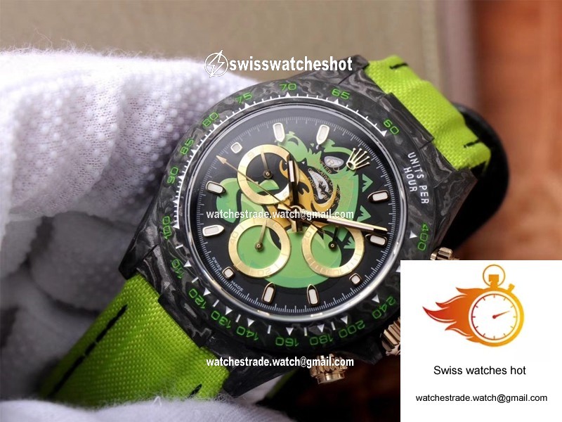 Rolex Daytona Cosmos Chronograph Carbon Fiber Edition Green Exploded Dragon Dial 2