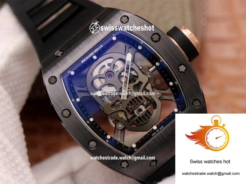 Richard Mille RM052-01 ZF Factory Black Ceramic Grey Skull Dial 2