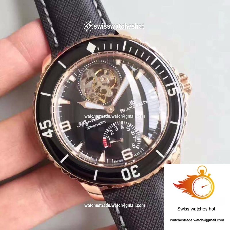 Blancpain Fifty Fathoms Tourbillon 5025-3630-52A Rose Gold Black Dial 2