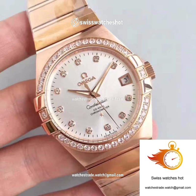 Omega Constellation 123.25.38.21.52.001 38MM 3S Factory Rhodium Dial 2