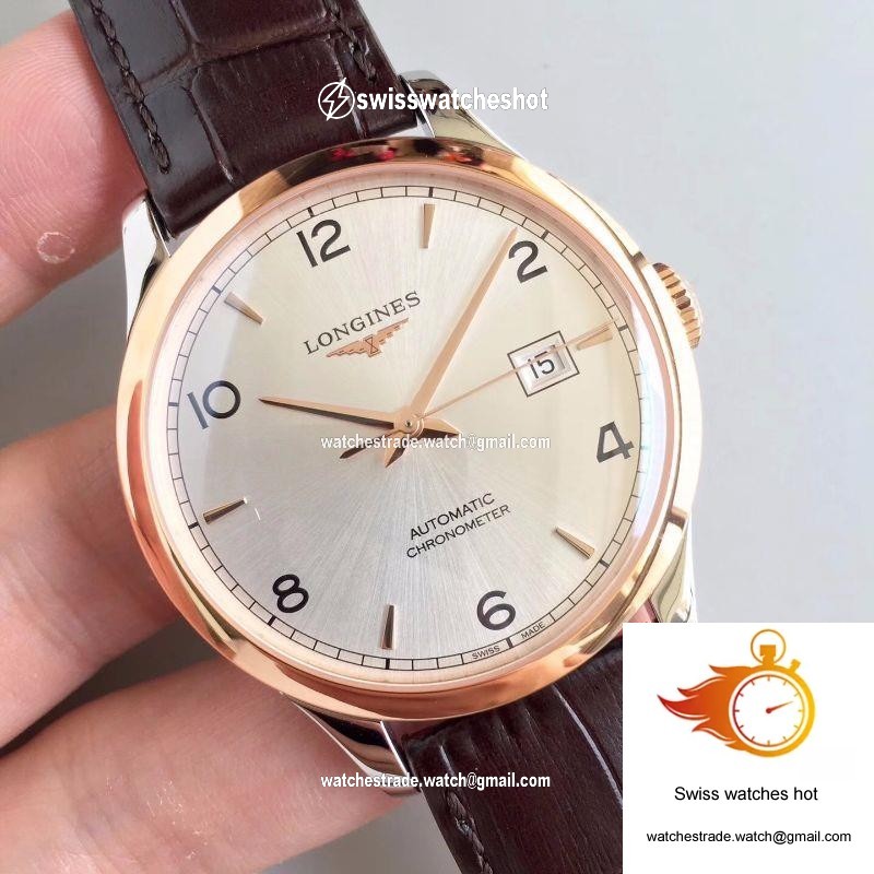 Longines Record L2.820.4.76.2 18K Rose Gold Silver Dial 2