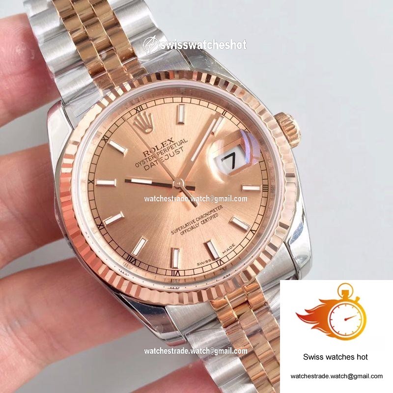 Rolex Datejust 116234 36mm AR Factory Rose Gold Dial 2