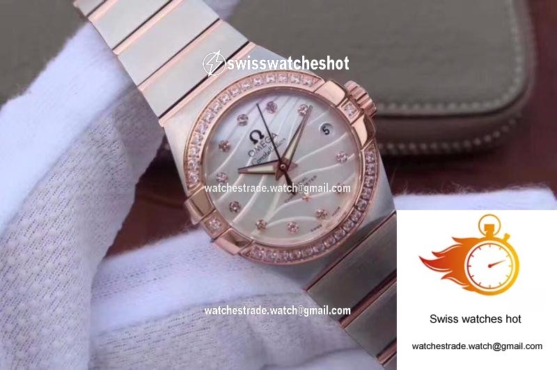 Omega Constellation Double Eagle Lady Pink Mother-Of-Pearl Dial 27MM 3S Factory 2