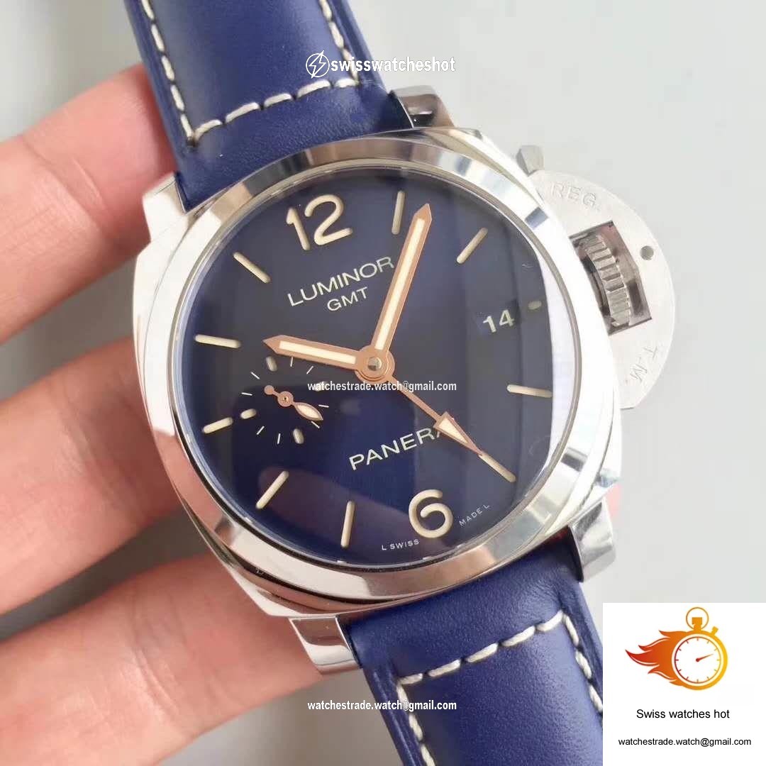 Panerai Luminor 1950 3 Days GMT Acciaio PAM688 VS Factory V2 Blue Dial 2