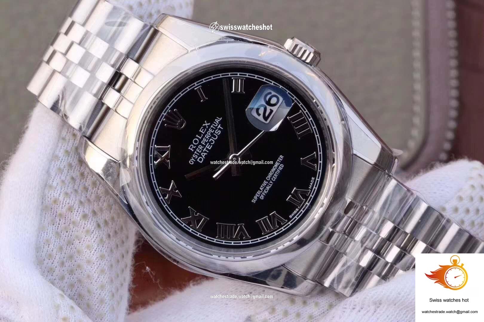 Rolex Datejust 116234 36mm AR Factory Black Dial Rome Time Scale 2