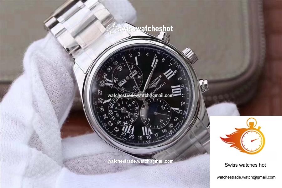 Longines Conquest Classic Chronograph Moonphase Black Dial 2