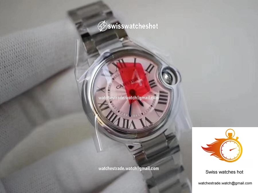 Ballon Bleu De Cartier Pink Dial 33mm V6 Factory 2