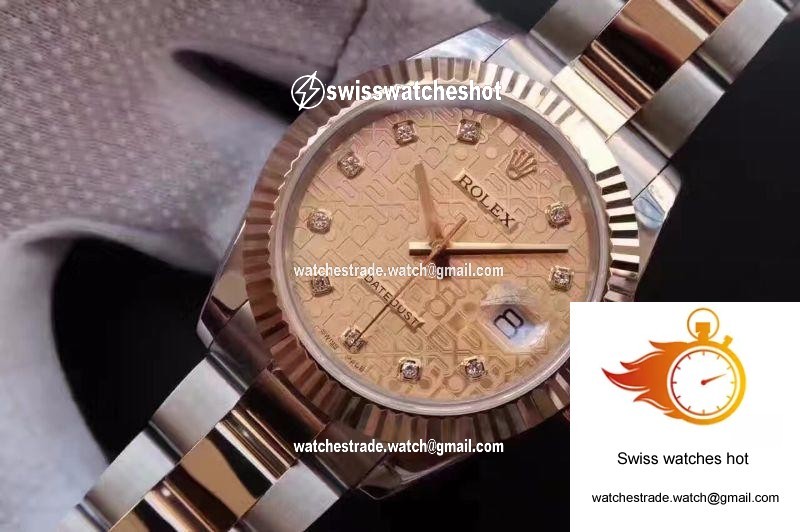 Rolex Datejust II 126333 41MM Diamond-studded Rose Gold Texture Dial 2