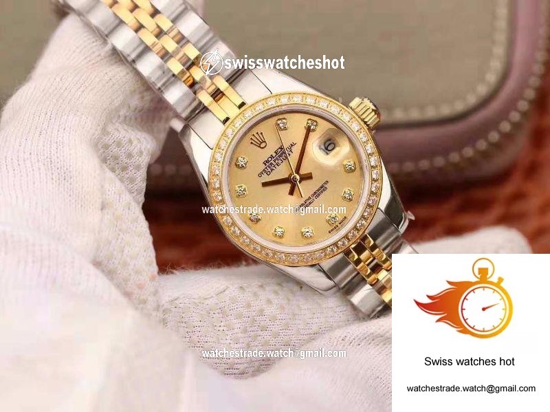 Rolex Lady Datejust 18K Gold Plating 28mm Gold Dial 2