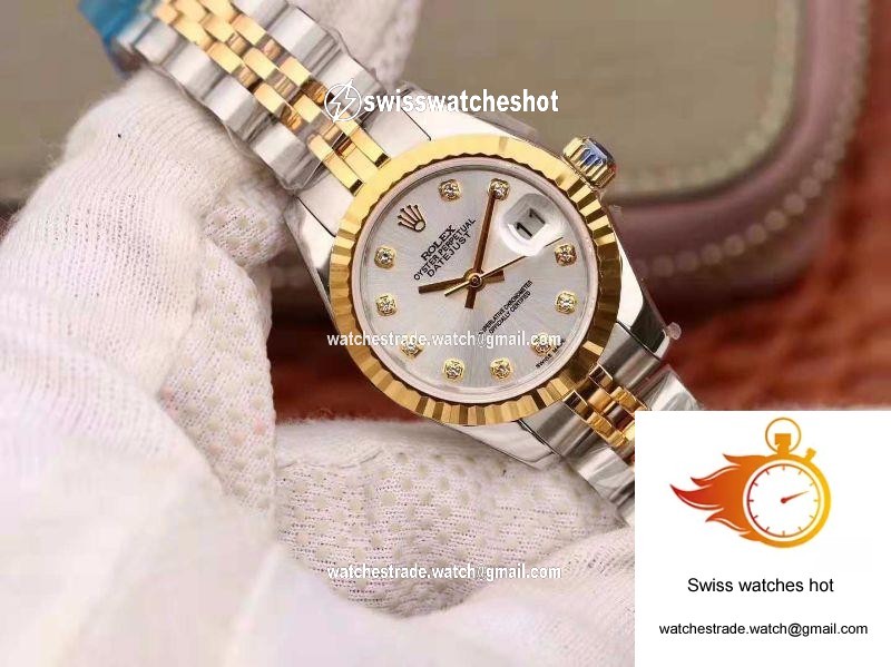 Rolex Lady Datejust 18K Gold 28MM Silver Dial 2