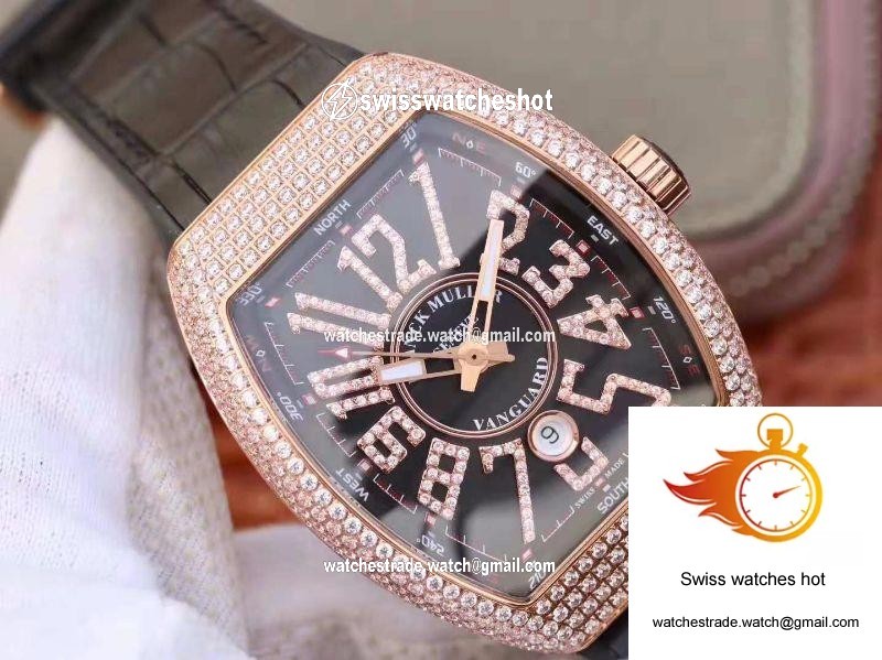 Franck Muller Vanguard 18K Rose Gold V45.SC.DT.D.NBR.CD.5N.NR Black Dial 2