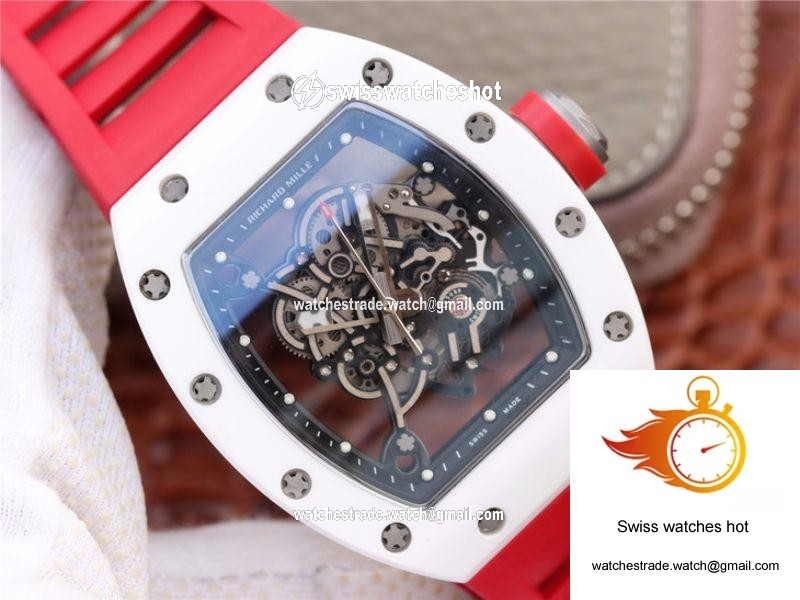 Richard Mille RM055 Red Strap KV Factory Skeleton Dial 2