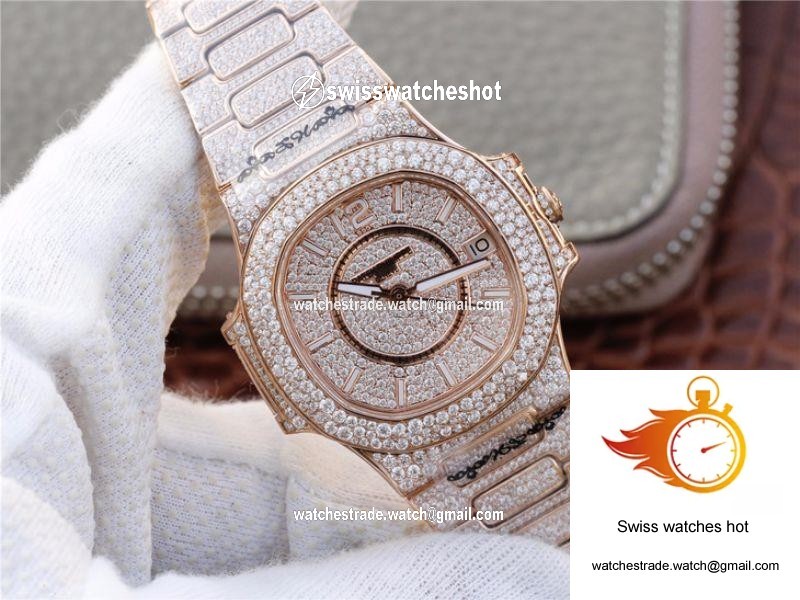 Patek Philippe Nautilus Jumbo 7021/1R-001 Full Paved Diamonds Dial 2