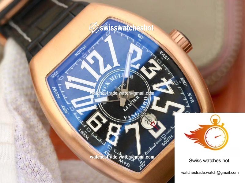 Franck Muller Vanguard V45-02 18K Rose Gold Black Dial 2