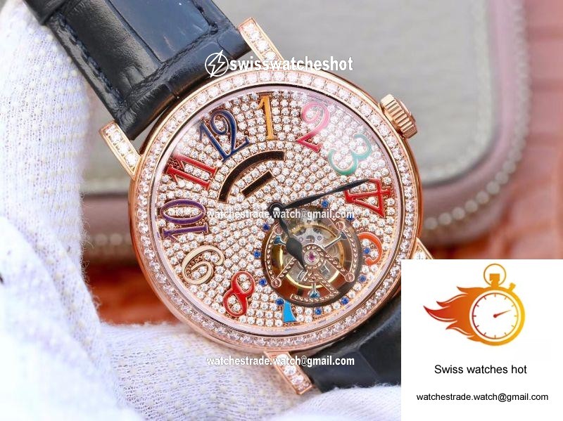 Franck Muller Round Color Dreams Tourbillon 18K Rose Gold Diamond Dial 2