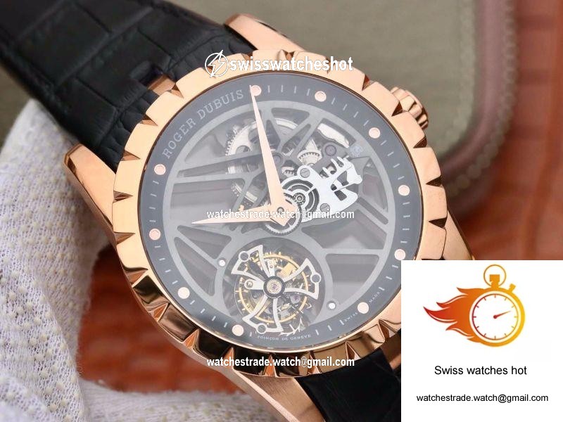 Roger Dubuis Excalibur Skeleton Flying Tourbillon RDDBEX0392 Grey Skeleton Dial 2