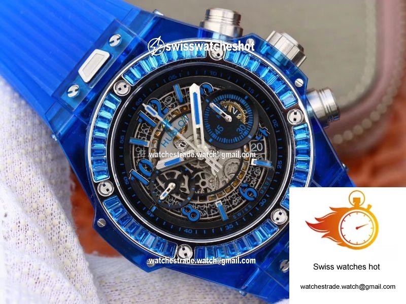 Hublot Big Bang Unico 411.JX.4802.RT Blue Strap Skeleton Dial 2
