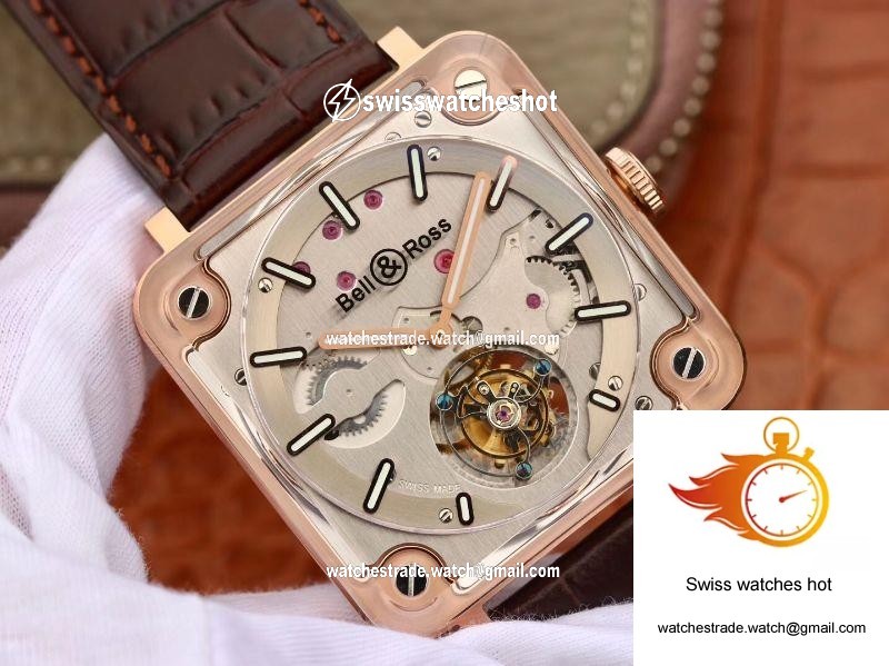 Bell & Ross BR-X2 Tourbillon 18K Rose Gold Stainless Steel Brushed Dial 2