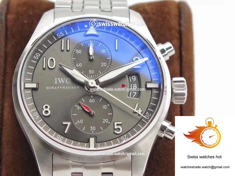 IWC Pilot Spitfire Chronograph IW387804 ZF Factory Anthracite Dial 2