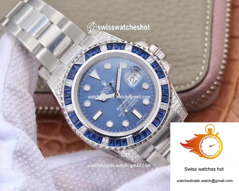 Rolex Submariner Date 116619LB Diamond Customized Edition GS Factory Blue Dial 2