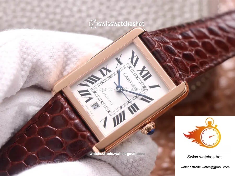 Cartier Tank W5200026 V9 Factory Rose Gold White Dial 3