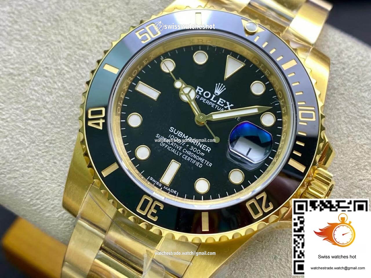 Rolex Submariner 116618LN-97208 VS Factory Yellow Gold Black Dial 3