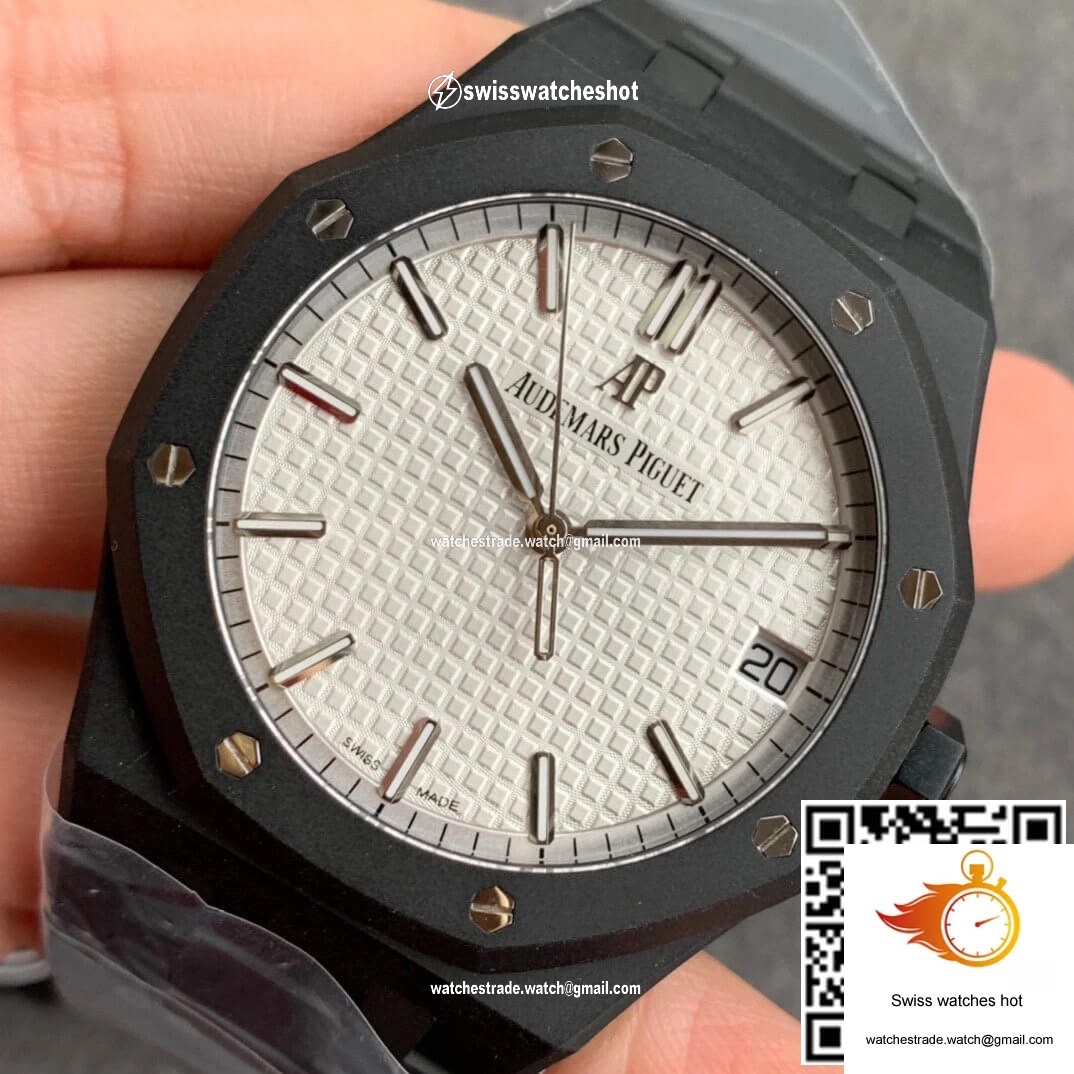 Audemars Piguet Royal Oak 15500 DLC Version ZF Factory Frosted White Dial 3