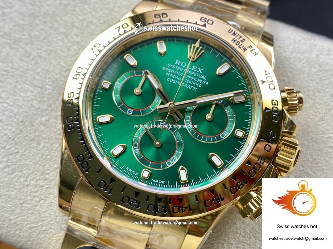 Rolex Daytona M116508-0013 BT Factory Yellow Gold Green Dial 3