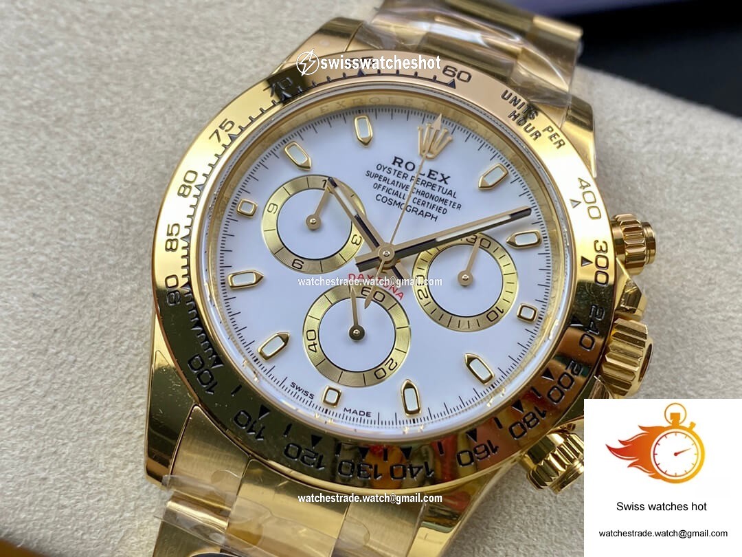 Rolex Daytona M116508-0001 BT Factory Yellow Gold White Dial 3