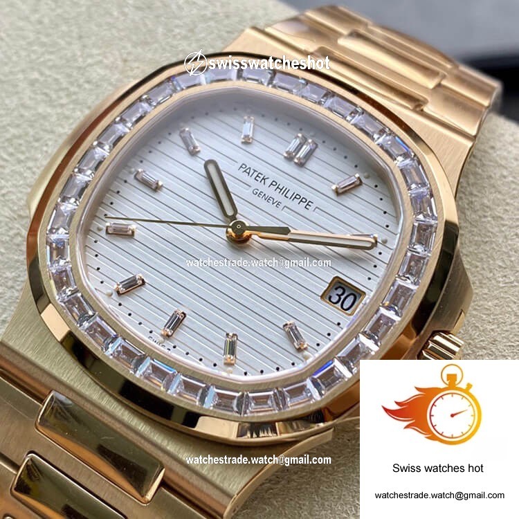 Patek Philippe Nautilus PPF Factory Rose Gold White Dial 3