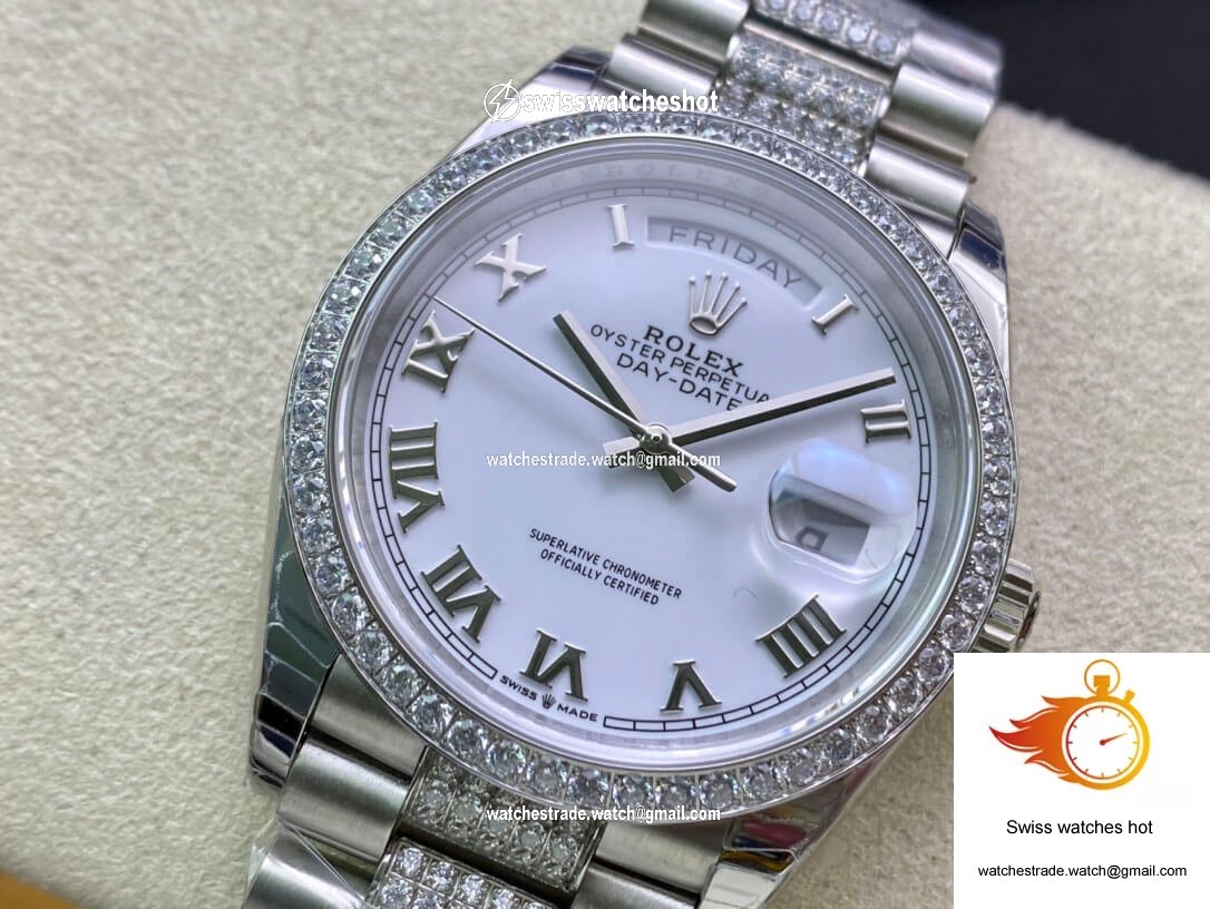 Rolex Day Date M128349RBR-0026 EW Factory Diamond-Set Bezel 3