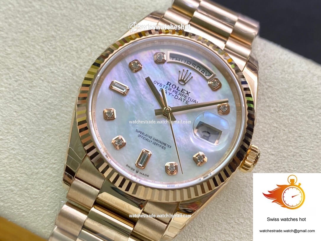 Rolex Day Date M128235-0029 EW Factory White Mother-Of-Pearl Dial 3