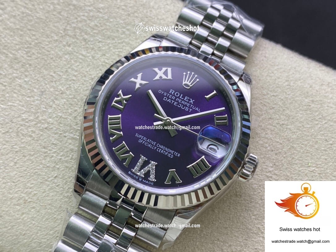 Rolex Datejust M178274-0088 31MM EW Factory Purple Dial 3