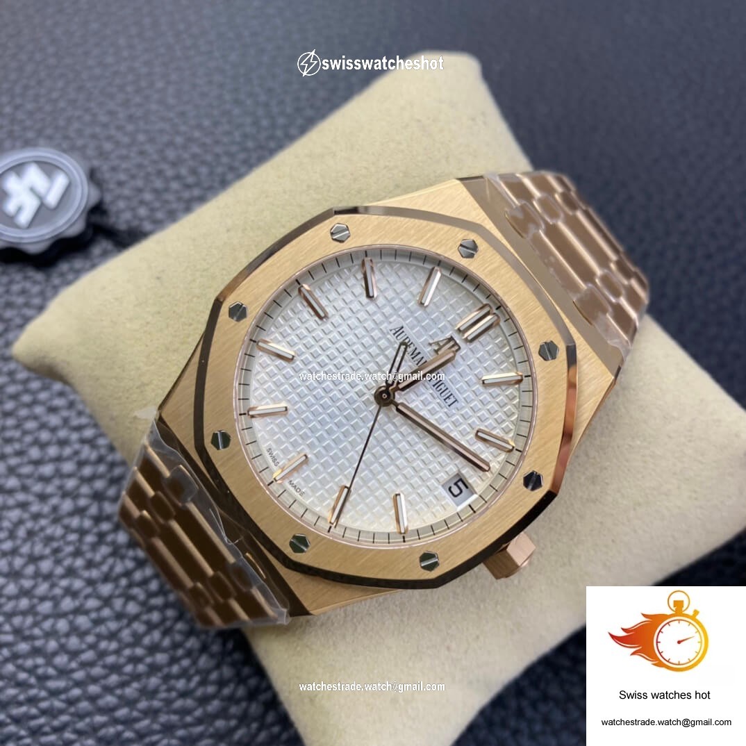 Audemars Piguet Royal Oak 15500 ZF Factory Rose Gold Version White Dial 3