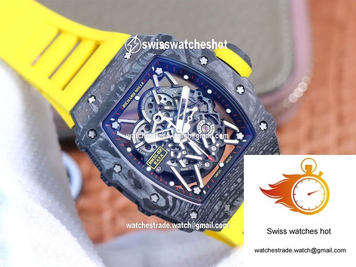 Richard Mille RM35-02 ZF Factory Yellow Rubber Strap 3