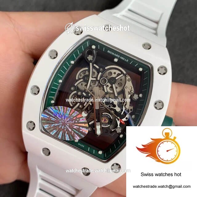 Richard Mille RM055 KV Factory White Ceramic Skeleton Dial 3