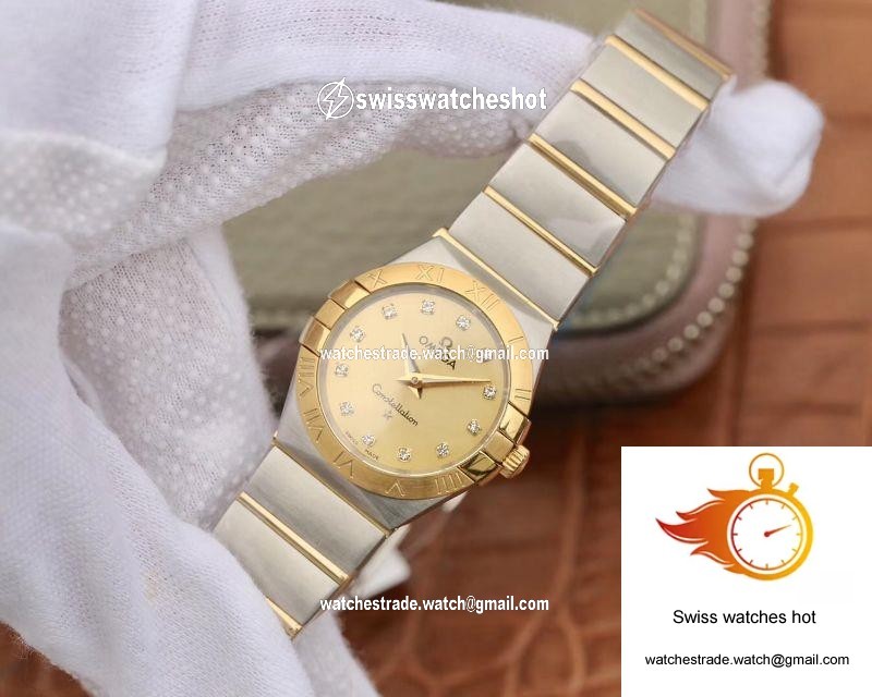 Omega Constellation Ladies 27mm TW Factory Gold Dial 3