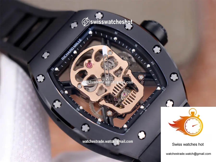 Richard Mille RM52-01 Tourbillon JB Factory Rose Gold Skull Dial 3