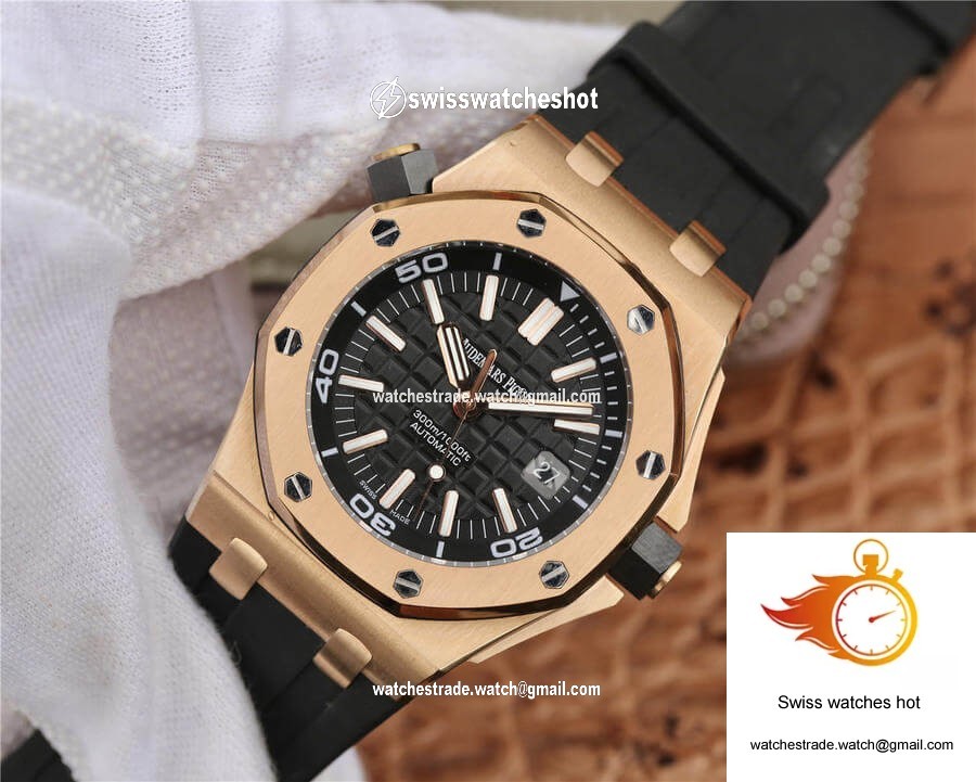 Audemars Piguet Royal Oak Offshore 15710 JF Factory V8 Rose Gold Black Dial 3