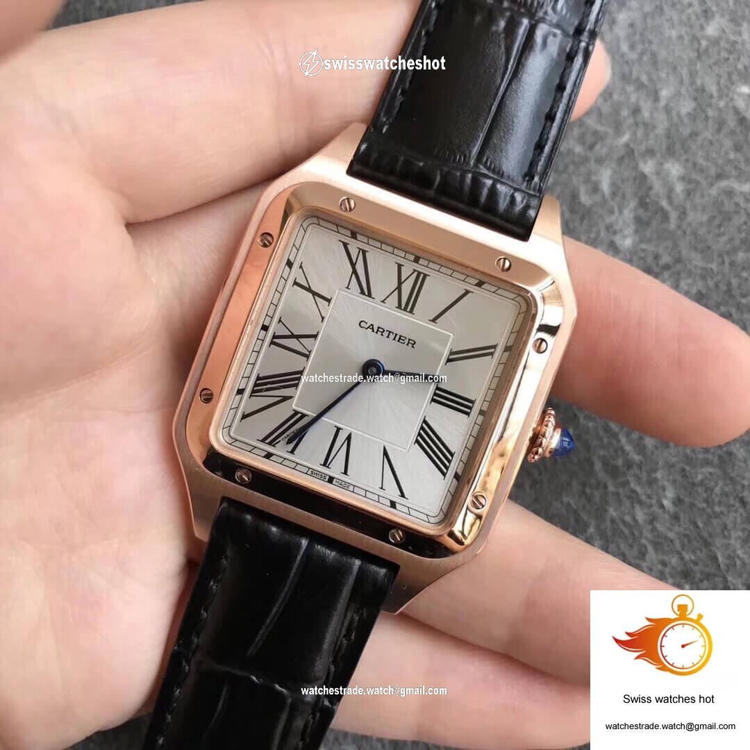 Cartier Santos WGSA0021 Rose Gold Silver Dial 3
