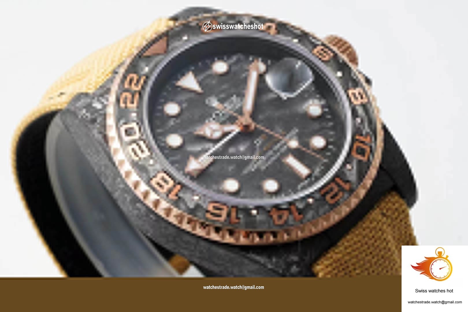 Rolex GMT-MASTER II Diw Carbon Fiber Yellow Fabric Strap 3